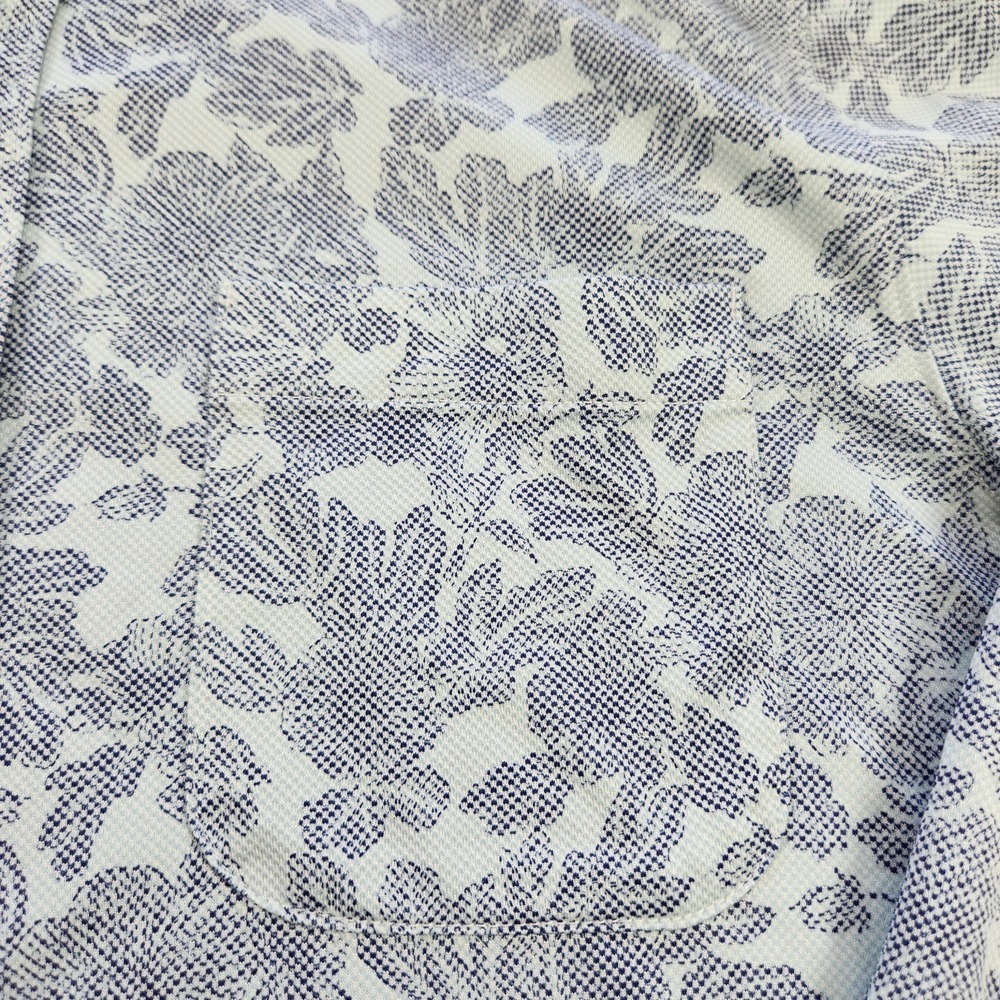 Tommy Bahama Shirt Mens Medium Gray Floral San Lucio Stretch Supima Island Zone - Picture 4 of 9